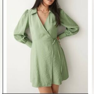 & Other Stories Collared Wrap Mini Dress Size 4 NWT